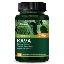 DetoxenNATURE DetoxenNATURE Kava Kava Root Extract Capsules for Natural Calm & Sleep Support. Herbal Supplement with Valerian, Passionflower, Chamomile, Lemon Balm, and Lavender for Mood Support. 90 Count