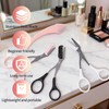 3Pack Eyebrow Scissors with Comb,Stainless Steel Eyebrow Trimmer Scissors with