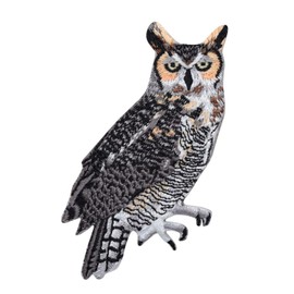 Great Horned Owl Iron On Embroidered Applique Patch