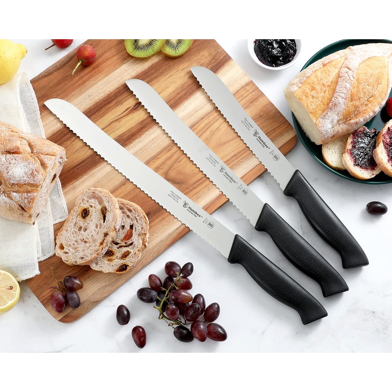 Humbee Cusine Pro, 8 inch Bread Knife, Serrated Knife Wave