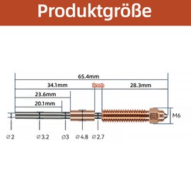 Wjelet 1 x K1C Nozzle, Quick-Swap 3D Printer Nozzle Kit, Copper Alloy and Hardened Steel Nozzle Compatible with K1C, Ender 3 V3, Ender 3 V3 Plus 3D Printer for Printer Accessories Replacement (0.4 mm)