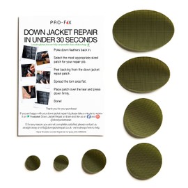 Self-Adhesive Waterproof Repair Patch Kit - 30-Second Fix for Down Jackets, Tents, Sleeping Bags, Backpacks, Outdoor and Camping Gear - Pre-Cut Nylon Ripstop Patches, Multiple Colors - Olive Green
