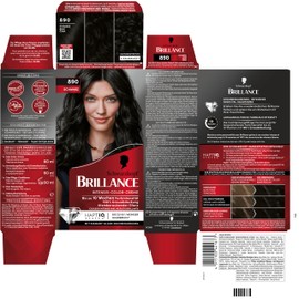 Brillance Shine Treatment Hair Glossing Neutral (150 ml) Nourishes & Intensifies Holds 6 Hair Washes & Intensive Colour Cream 890 Black Level 3 (160 ml) Diamond Shine Effect