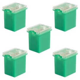 40A Delon Technology - Block Fuses JCase Low Profile, 5 Pack, 14,2x12x16mm / 0.56x0.47x0.63 Inch, max 32V, Green