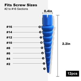 Haespot Blue 12PCS Stripped Screw Hole Repair Anchor, Door Hinge Screw Hole Filler, Multi Use Wall Anchors, Fits Wood Screws Sizes #2 to #16