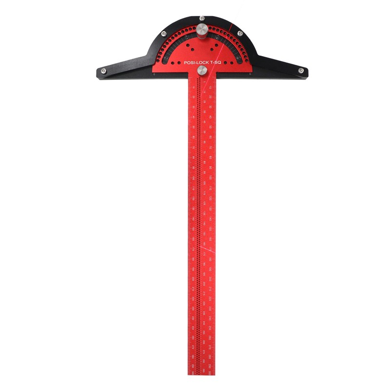 Woodworkers Edge Ruler Aluminum Alloy Red Black Adjustable Angle T
