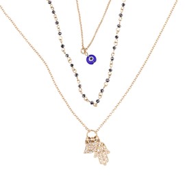 Olivia Welles Riva Gold Chain Statement Necklace, Multi-Strand Gold Layered Necklaces for Women Fashion Jewelry for Any Occasion