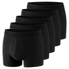 PROTECHDRY Washable & Reusable Urinary Incontinence Cotton Boxer Brief Underwear for Men - 5 Pack (Buy 4 Get 1 Free), Black, Size Small