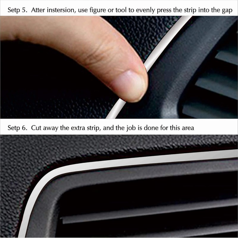 Car Interior Decorative Molding Door Panel Dashboard Gap Trim Strip