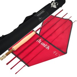 Riverruns S-Glass Fiberglass Fly Fishing Rods 4pc 6’6” LW3, 7’7” LW4, 8’1” LW5 Ultra Light Classic Medium Fast Action Fly Rods (Dark Red, 8'1''LW5)