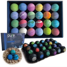 Men's Bath Bombs Gift Set. 24 Therapeutic Shea Bath Bombs for Men! Large Spa Fizzers with Moisturizing & Essential Oils. Aromatherapy Bath Bomb Set Makes Best Gift Set for Men, Husband, Boyfriend etc