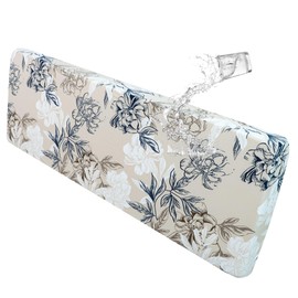 FORCHEER Waterproof Patio Cushion Cover for Outdoor Furniture 37x22x4 Stretch Floral Large Outdoor Cushion Cover with Ties 1 Piece Replacement Washable