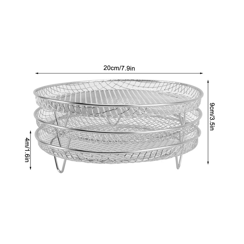 3PCS Fryer Rack Set 304 Stainless Steel Stackable Multi Layer
