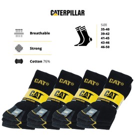 Caterpillar Men's Real Work Socks, 12 Pairs Black