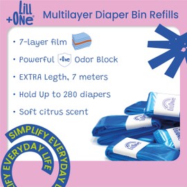 3 Extra Long 7-ply Nappy Bin Refills Compatible with Angelcare Tommee Tippee Twist & Click Simplee Tec LitterLocker, Pack of 3 Refills
