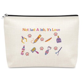 Sazuwu Dog Groomer Gifts for Women Makeup Bag Groomer Pet Lover Funny Birthday Gifts for Dog Mom Owner Gift Grooming Item Cute Animals Puppy Hairdresser Groomers Appreciation Gift Cosmetic Bag