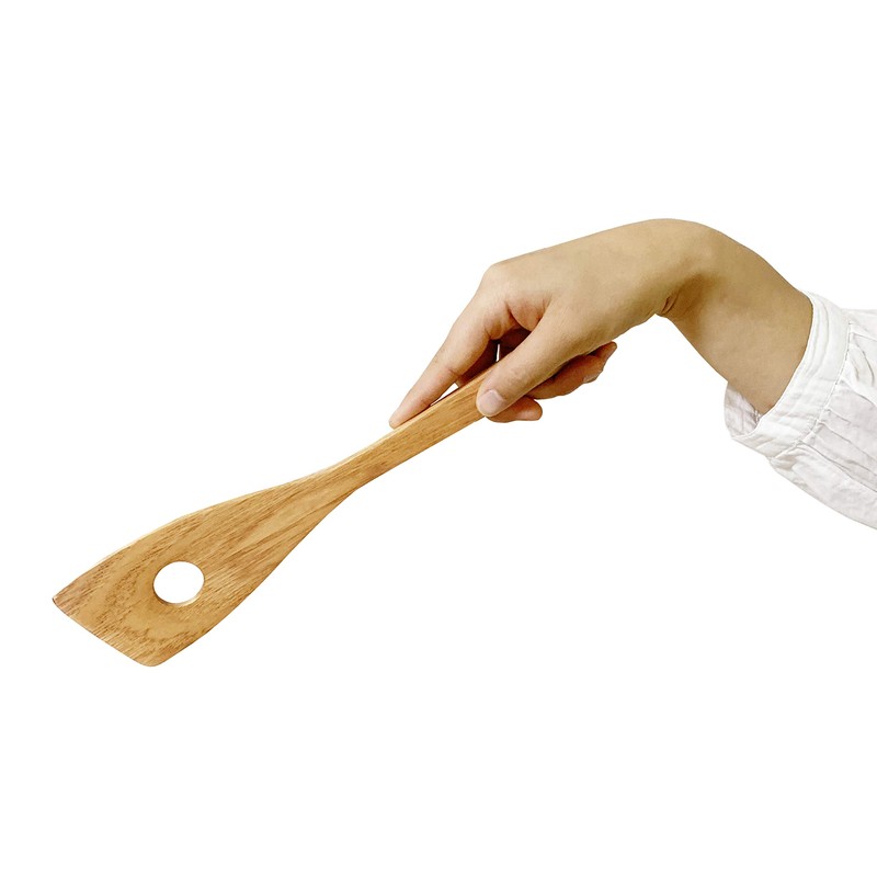 kicoriya Wooden Spatula, Perforated, For Cooking, Cooking, With S-Shaped Hook,