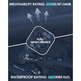 33,000ft Packable Rain Pants for Men Waterproof Hiking Pants Lightweight Rain Pants Outdoor Windproof Pant for Golf, Fishing Dark Blue