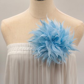 GreatRise Elegant Feather Brooch Natural Feather Brooch Fluffy Feather Pin Brooch Vintage Women's Boutonniere for Dress Clothing Hat Decorative Pin Clothing Party Jewellery Pink