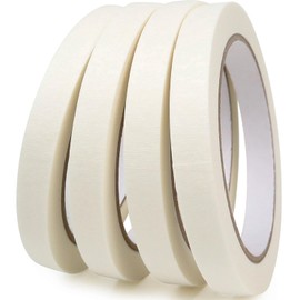 DOAY 4 Pack White Artist Tape - Art Masking Tape for Watercolor Paper, Canvas Acrylic Painting, Curves, Framing, Paint, Gouache, Console - Acid Free Drafting Tape 0.60" Wide - 360FT Total