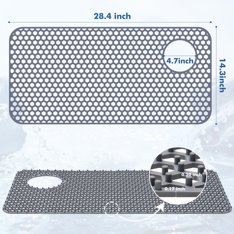 Bestjing Silicone Sink Protectors for Kitchen Sink - 28.4"x 14.3"