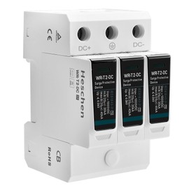 Heschen DC Surge Protector for PV WR-T2-DC 3P 1000VDC 20KA T2 Type Fire Retardant 35mm DIN Rail Mount TUV CB Listed