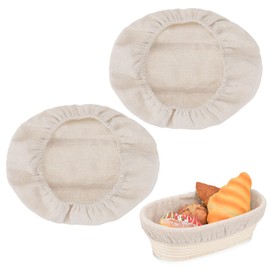 2 Pcs Bread Proofing Basket Cloth Liner Baking Dough Basket Cover Natural Rattan Banneton Proofing Cloth for Bakery Home Baking, oval about 10 × 6 inch