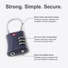 TSA Locks for Luggage, Small Combination Padlock with Cable, Luggage