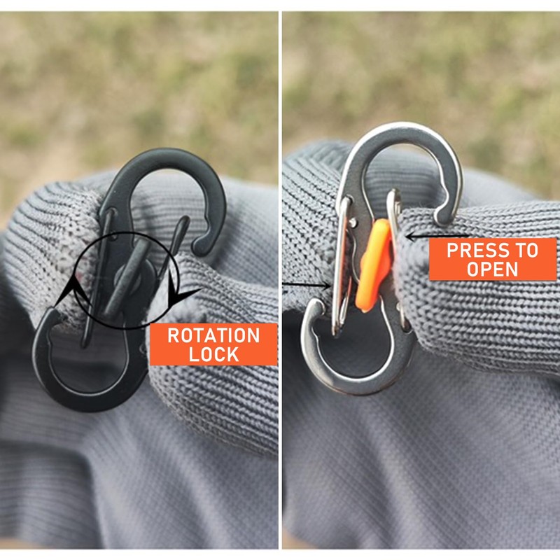 Pack of 12 Mini Carabiner Keychains, Zipper Anti-Theft Buckle, Backpack
