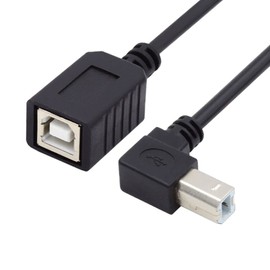 chenyang Printer Scanner Disk USB 2.0 Type B Male to Female 90 Degree UP Angled Extension Cable 20cm
