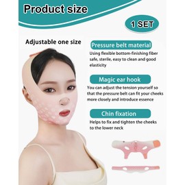 TPZORJX 1 x Ganze Liftingmaske, V-Gesichtsmaske, Gesichtslifting-Maske, Schlafmaske für Doppelkinn und schlaffe Gesichtshaut (Farbverlauf dick)