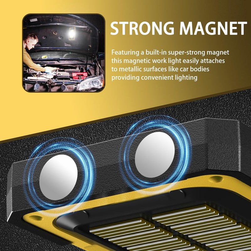 WARSUN Portable Rechargeable Magnetic Work Light, LED Flood Light Waterproof