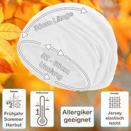 style3 Warm Autumn Winter Slouch Beanie XXL Made of Breathable, Fine and Lightweight Jersey Unisex Hat Winter Hat One Size, White