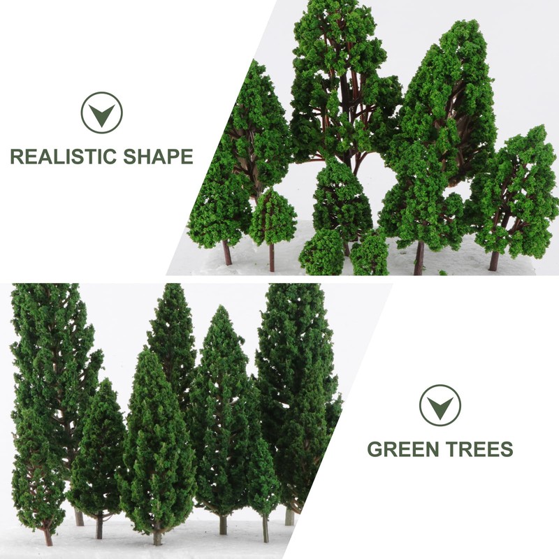 NUOLUX 22pcs Green Mini Tree Set Scenery Architectural Landscape Model