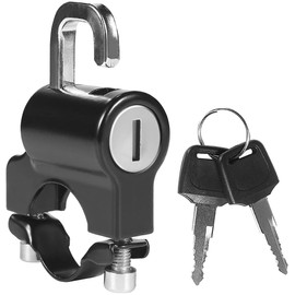 Universal Motorcycle Helmet Lock Anti-Theft Helmet Safety Lock Metal 22mm-26mm Black with 2 Keys (THS2002)