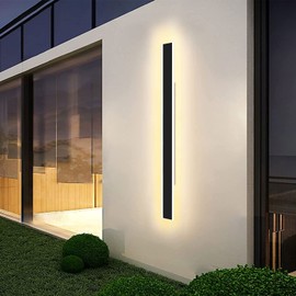 Daoseolo Outdoor Wall Sconces 31.4Inch, Wall Lights with 3 Lights Color(3000K/4500K/6000k), Acrylic Panel with Light Transmittance Greater Than 95%, IP65 Waterproof Minimalist Wall Lamp for Patio