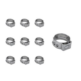 WEAXIO 50pcs Single Ear Hose Clamps Kit, 304 Stainless Steel Heavy Duty Cinch Clamp Rings Assortment for Fuel Line, Radiator, Vacuum Hose, Automotive & Plumbing