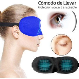 3 Piezas Antifaz para Dormir para Dormir de Lado, Antifaz 3D bloqueadapara Dormir, Máscara de Dormir Contorneada de Espuma Viscoelástica, Antifaz Nocturno con Luz Bloqueada para Hombres y Mujeres(Azul-Negro-Gris)