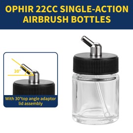 OPHIR 10x 22CC Glass Airbrush Bottle Set for Single-Action Siphon Airbrush