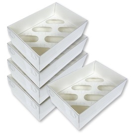 Edible Print Supplies Sweet Artist 5 Pack 6-Hole Cupcake Boxes Extra -Tall Design with Clear Display Lid and Insert, White, Pack of 5