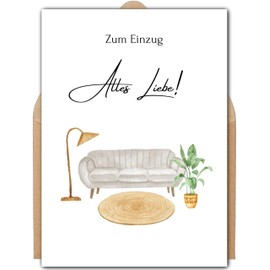 MOKY Greeting Card for New Home, Postcard with Envelope