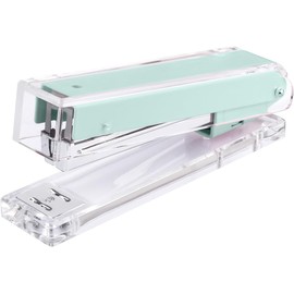 MSDADA Stapler, Desktop Stapler, Office Stapler, Transparent Acrylic Easy-Press Stapler, Ergonomic Design, Modern Desk Accessories for Home, Office or School (Green)