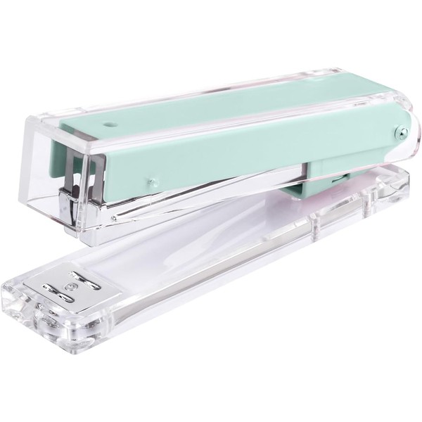 MSDADA Stapler, Desktop Stapler, Office Stapler, Transparent Acrylic Easy-Press Stapler,