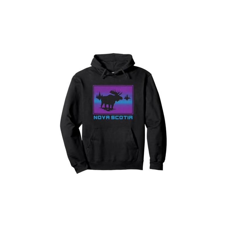 Nova Scotia Canada Retro Outdoors Mountain Graphic Pullover Hoodie