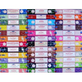 Satya Nag Champa Incense Sticks Assorted Any 12 Pack Incense Sticks x 15grams | For Meditation, Yoga, Healing, Aromatherapy, Relxation, Spirituality |