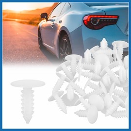 A ABSOPRO 40pcs 4.5mm Hole Dia Plastic Bolt Rivets Fasteners Clip White Item Replacement