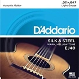 D'Addario D'Addario EJ40 Silk & Steel Folk, 11-47, Acoustic Guitar Strings, Fingerstyle - 1 Pack