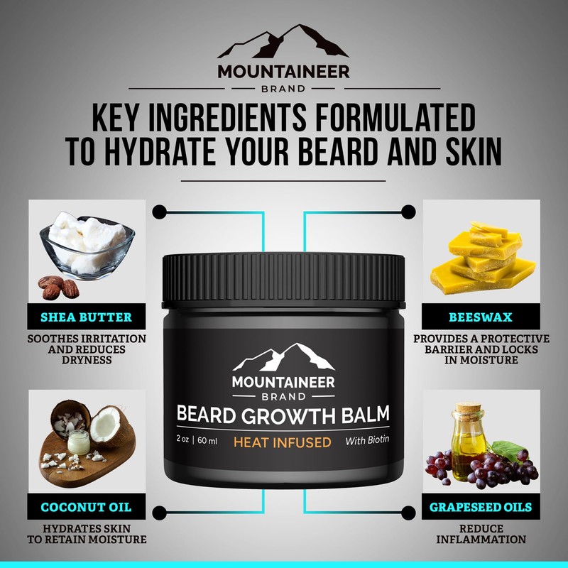 Mountaineer Brand All Natural Biotin Beard Growth Balm | Made