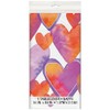 Unique Party 58563 - Watercolour Hearts Valentine's Day Plastic Tablecloth,