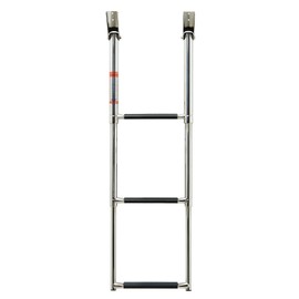 Manifish-Made 3 Step Boat Ladder, Stainless Steel Telescoping Boat Boarding Ladder, Swim Step with Anti-Slippery Vinyl Silver & Black